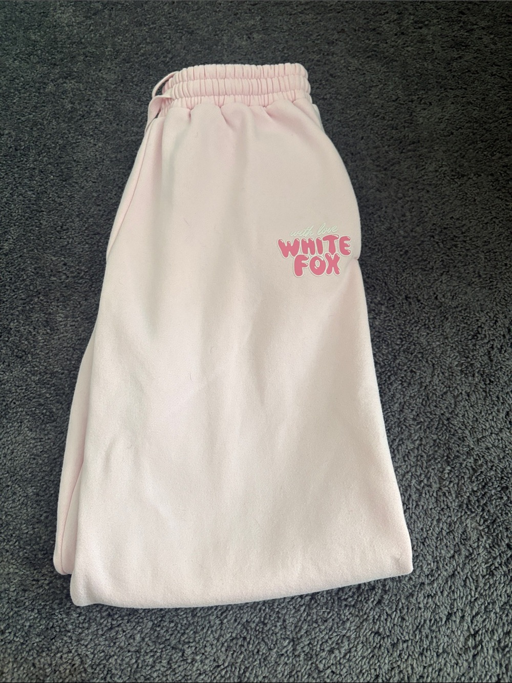 White Fox Boutique Pale Pink Midi Skirt with Logo